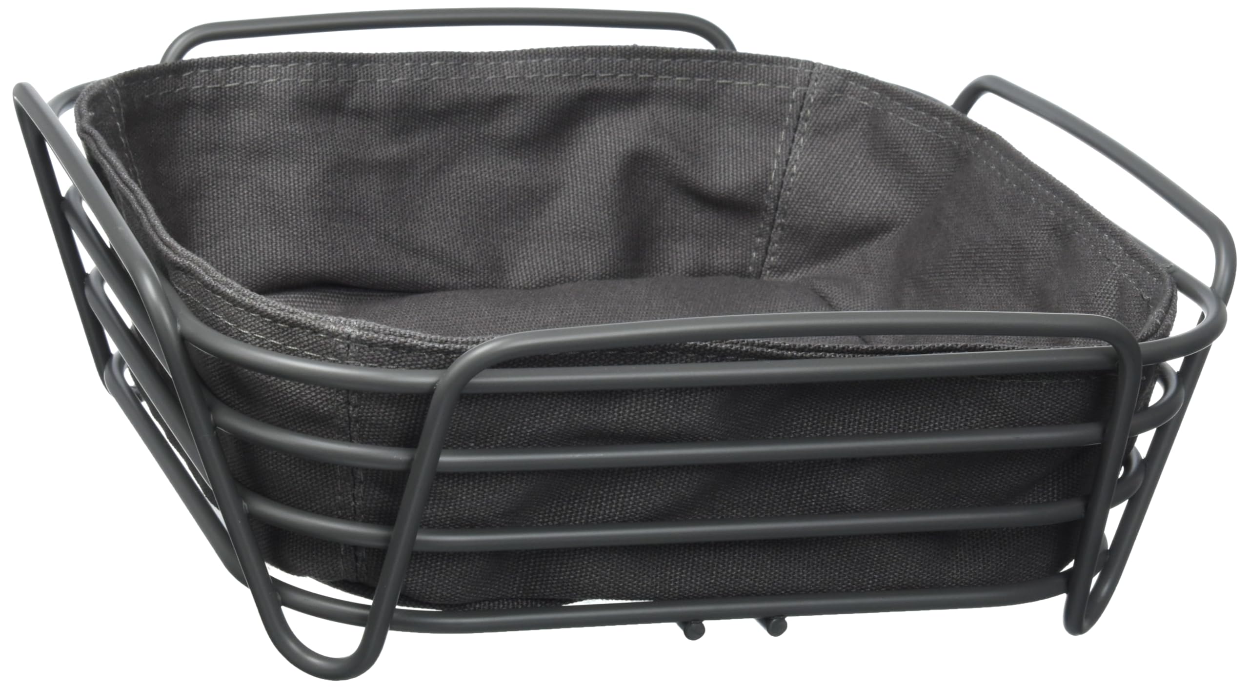 blomus - Delara Bread Basket Size L, Square, Removable Fabric Bag, Stylish Design, 26 x 26 cm, Colour Magnet (64072)