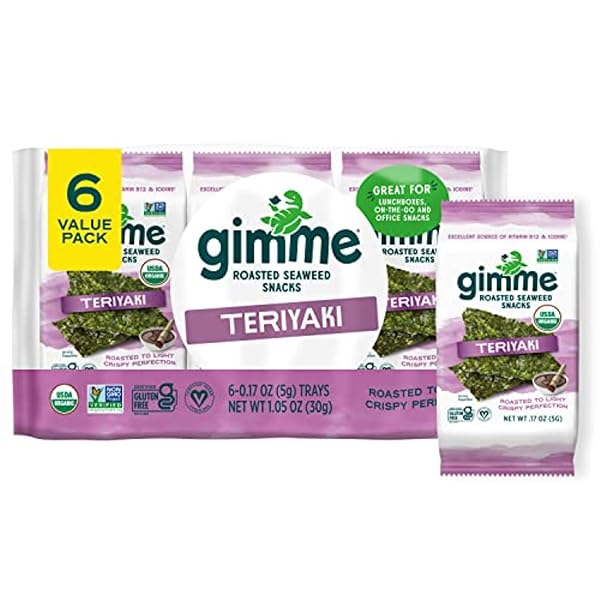 GIMME SEAWEED ORGANIC PREMIUM ROASTED SEAWEED SNACKS, TERIYAKI,...
