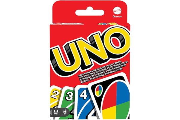 Mattel Games UNO Family Card Game, with 112 Cards, Travel-Friendly, Makes a Great Game for 7 Year Olds and Up