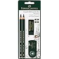 Faber-Castell 9000 Jumbo Graphite Pencil Set - 2 Graphite Sketch Pencils (2B, 4B), Double Hole Pencil Sharpener, Dust Free Art Eraser - Graphite Pencils for Drawing, Sketching and Shading