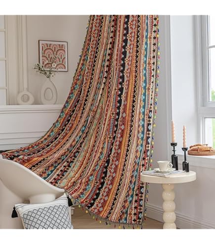 2 pièces de rideau indien Saree rideau en soie Sari Boho rideau gitane