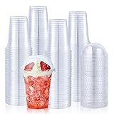 Lilymicky [100 Sets 12 oz Clear Plastic Cups With
