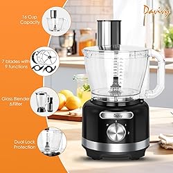 Davivy 16 Cup Food Processor & Blender Combo