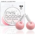 invisibobble Pink Ball Hair Ties with Coil, TWINS Prima Ballerina - Ponytail Holder - No Damage, Wrap and Twist - Pain-Free Hair Accessories for Girls and Women - Gentle for Girls Teens and Thick Hair