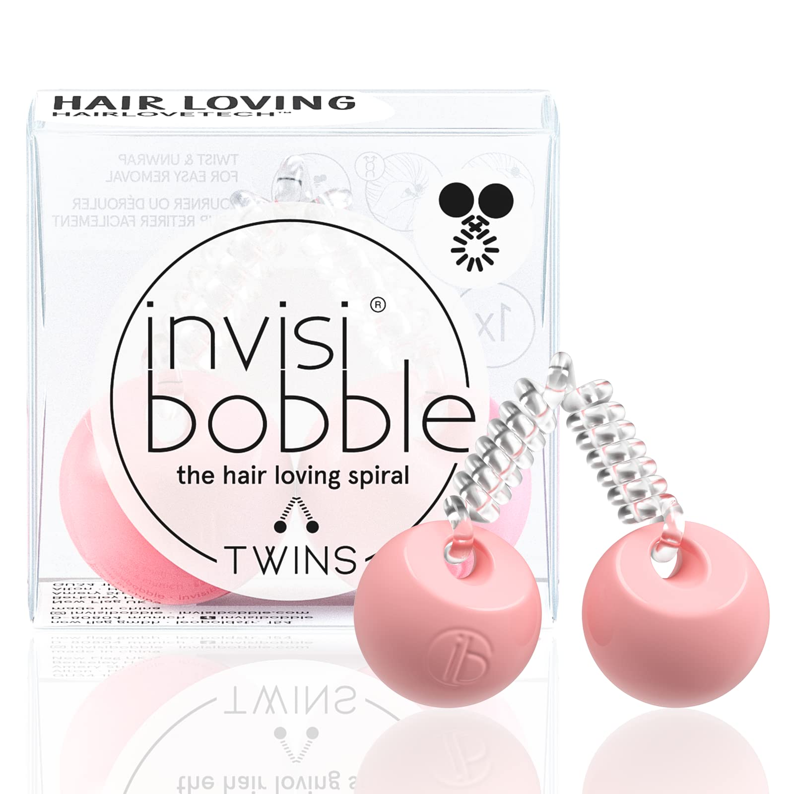 invisibobble Twins Hair Scrunchie Prima Ballerina I Hair Accessories Pink for Girls, Women I Hair Accessories Strong Hold and Hair Gentle I The Original, Designed in the Heart of Munich