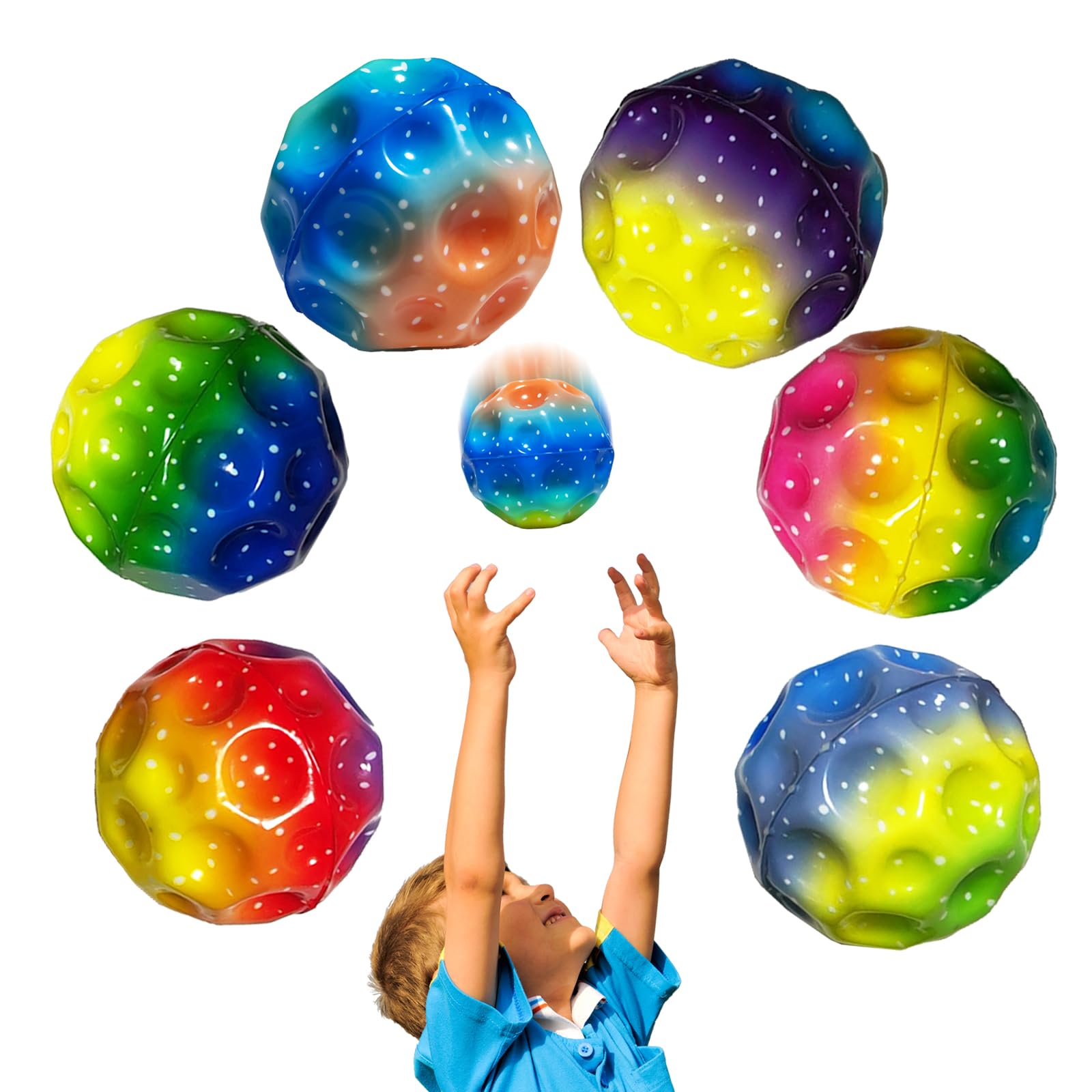 QOUXZ 6 Pack Astro Jump Ball, Multicolored