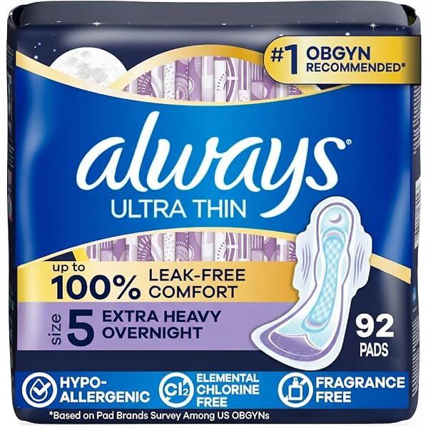 ALWAYS ULTRA THIN OVERNIGHT PADS, SIZE 5, EXTRA...