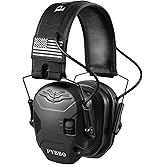 PYBBO Shooting Ear Protection with Gel Ear Pads, NRR 23dB Active Noise Reduction & 3X Sound Amplification Gun Range Earmuffs