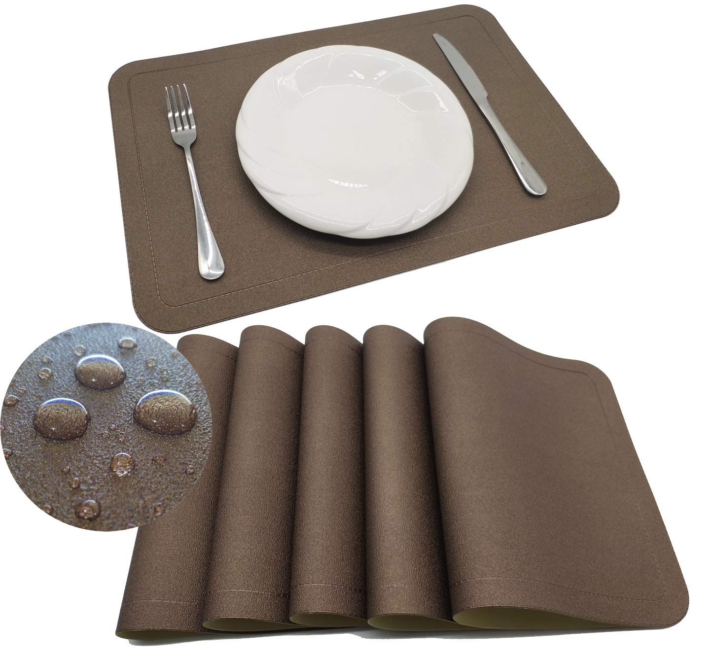 Best Square Faux Leather Placemats For Dining Table