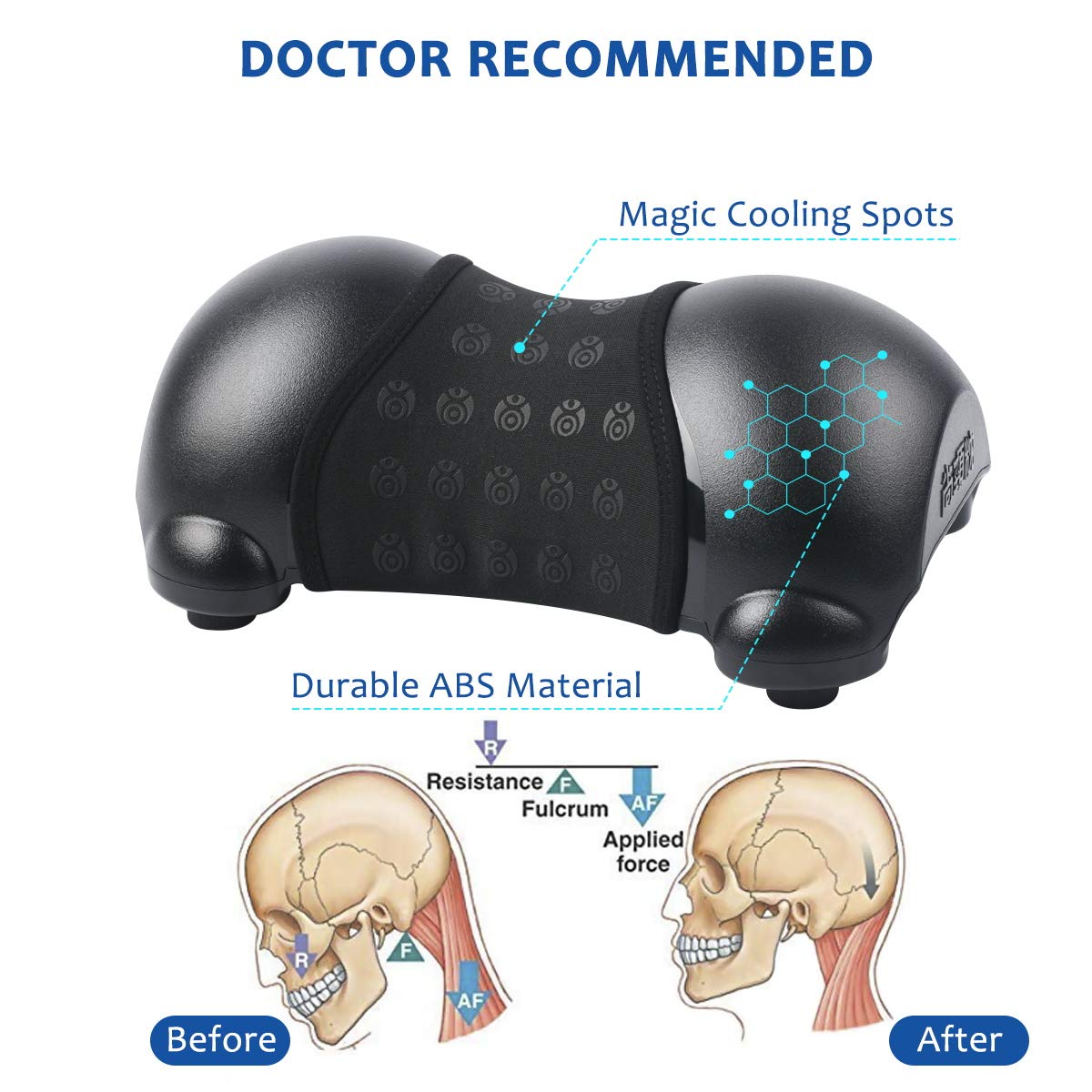 Cervical Neck Traction Device, Neck Pain Relief, Portable Cervical Orthotic Pillow- Adjustable Height with Removable and Washable Cover, Best Gift for Mom & Dad