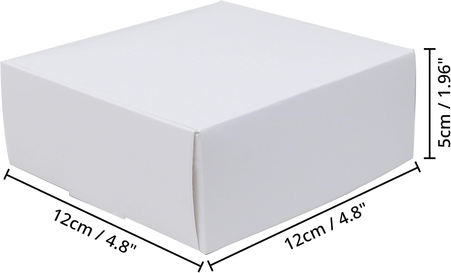 Kurtzy White Kraft Gift Boxes (50 Pack), Box Measures 12 x 12 x 5cm (4.72 x 4.72 x 1.96 inches) - Image 3