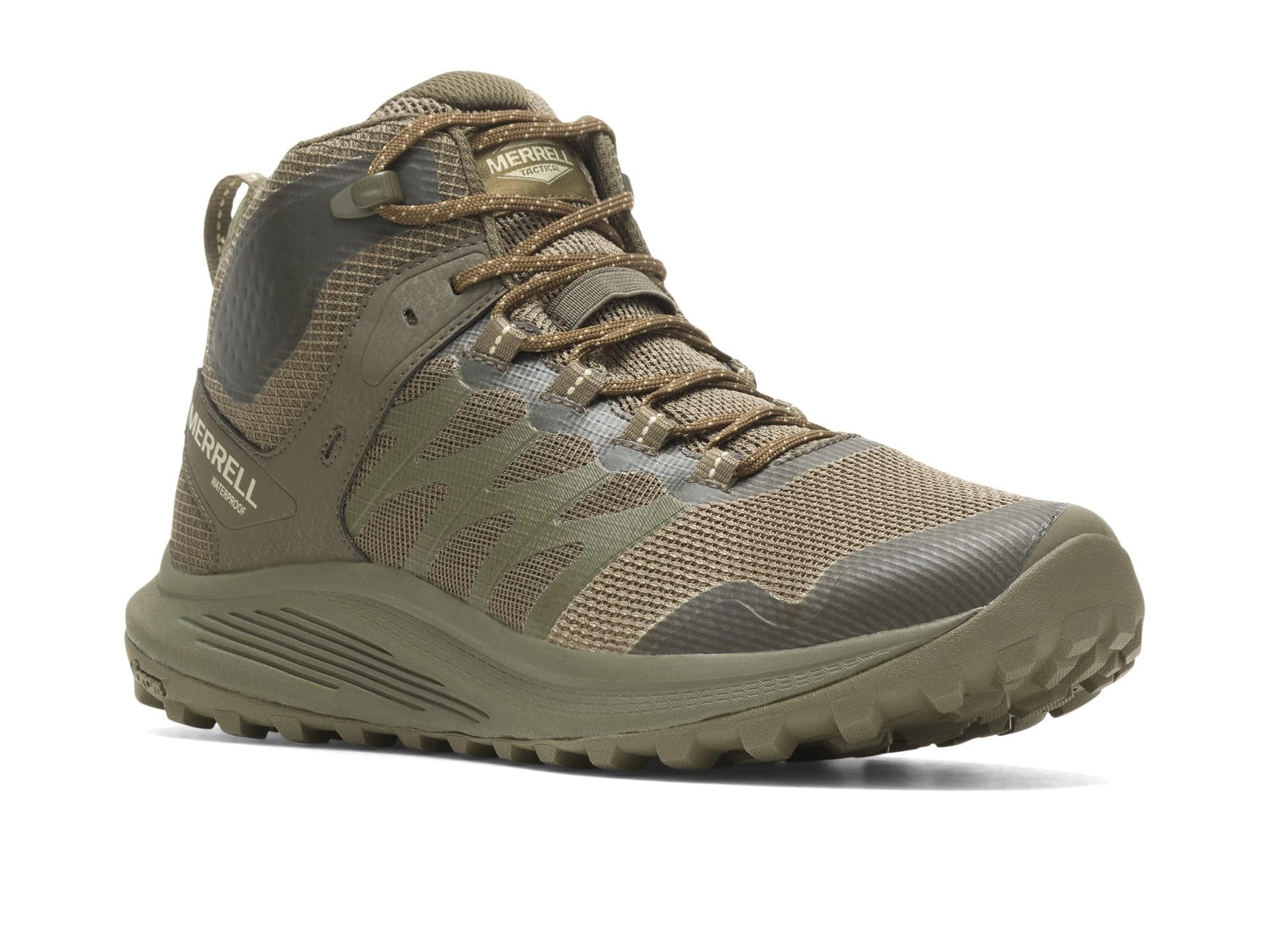 Merrell Men’s Nova 3 Tactical Mid Waterproof Military and Tactical Boot, Dark Olive, 5