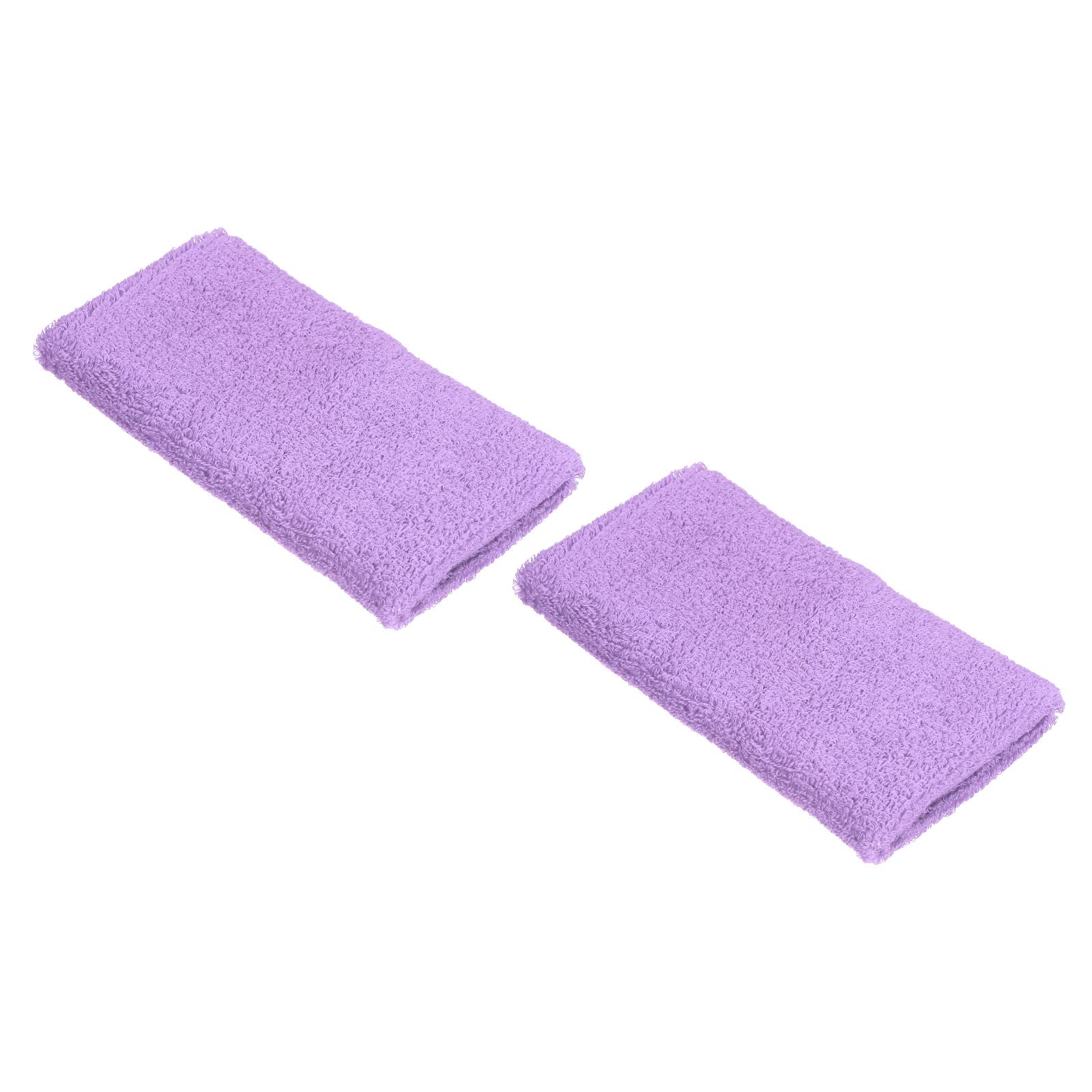PATIKIL Sports Wristbands 8x15cm, 2 Pack Cotton Terry Cloth Absorbent Sweatband for Tennis Basketball Working Out Athletic Running, Light Purple