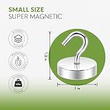 Neosmuk 60lb Extra Strong Magnets with Hook Pack of 6 Silver view 6
