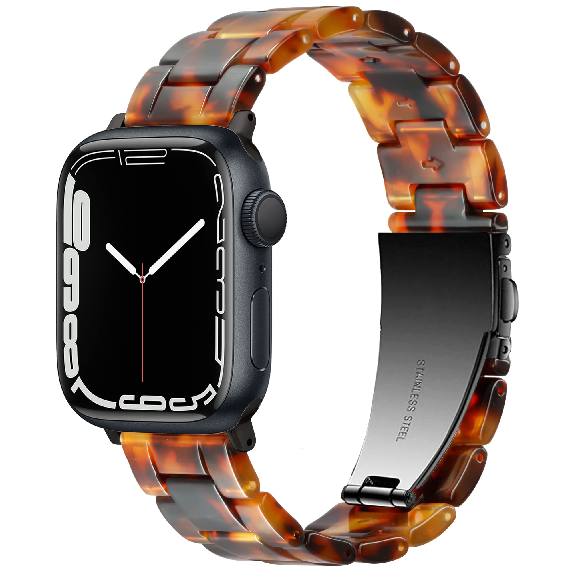 Vamyzji Compatible with Apple Watch Strap 42mm(Series 11 10) 41mm 40mm 38mm, Light Resin Waterproof Sport Tortoise iWatch Strap, Stainless Steel Clasp for Apple Watch Serie 11 10 9 8 7 6 5 4 SE 3 2 1 — image 1