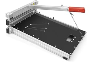 ECUTERS 13“ Laminate Floor Cutter with Wheels, Heavy Duty Vinyl Floor Plank Cutter, Adjustable Angle Length Cutting 16mm Thick Flooring Tools, Engineer Wood Parquet LVP WPC