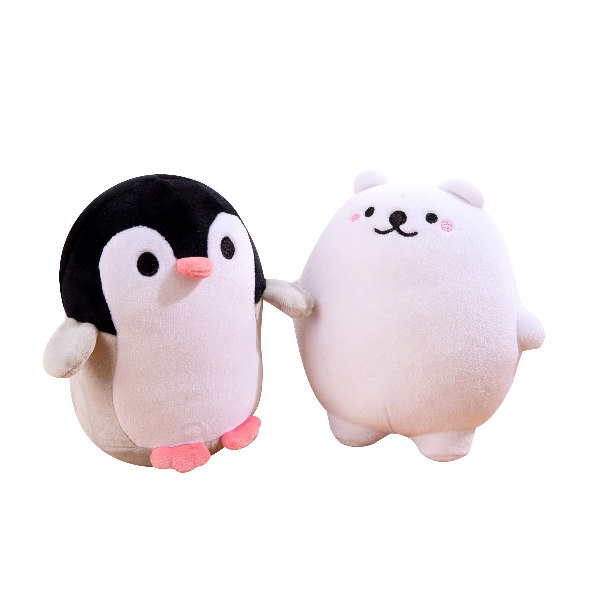SQUISHY DOT Stuffed animal mini penguin and polar bear, Antarctic animal plush set, cute small cartoon plushie, perfect set, 6 Inches
