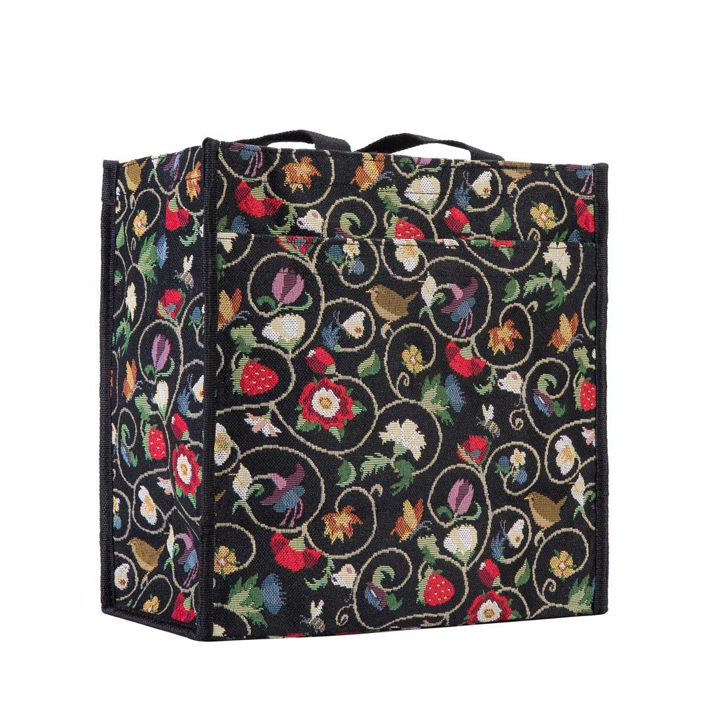 Signare Tapestry Shoulder Bag Shopping Bag for Women with Garden Flower and Creatures (Jacobean Dream)