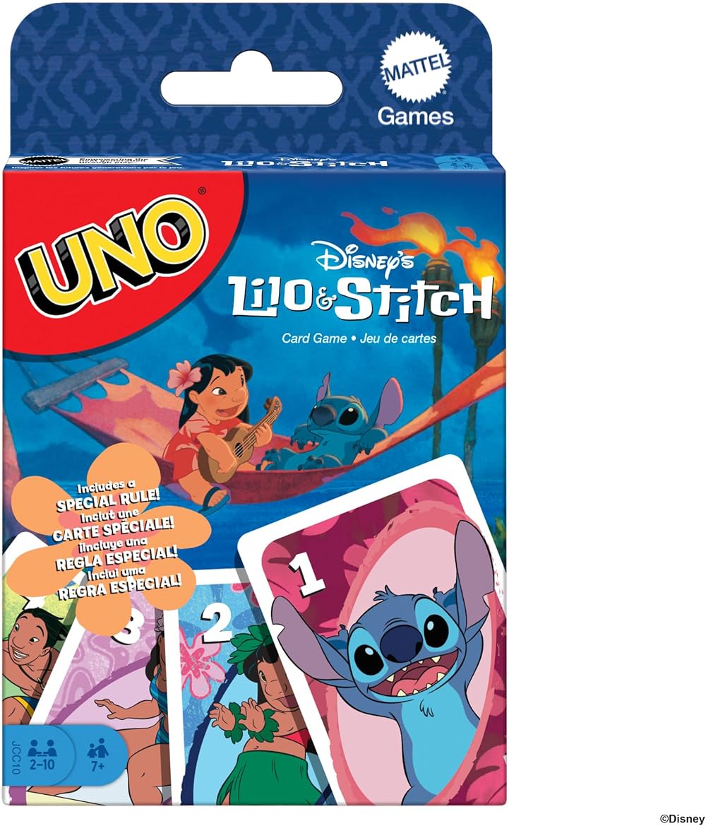 Mattel Games UNO Lilo and Stitch Card Game Ages 7+ 2-10 Players