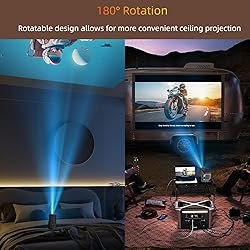 [180°Adjustable Stand] Smart Mini Projector with