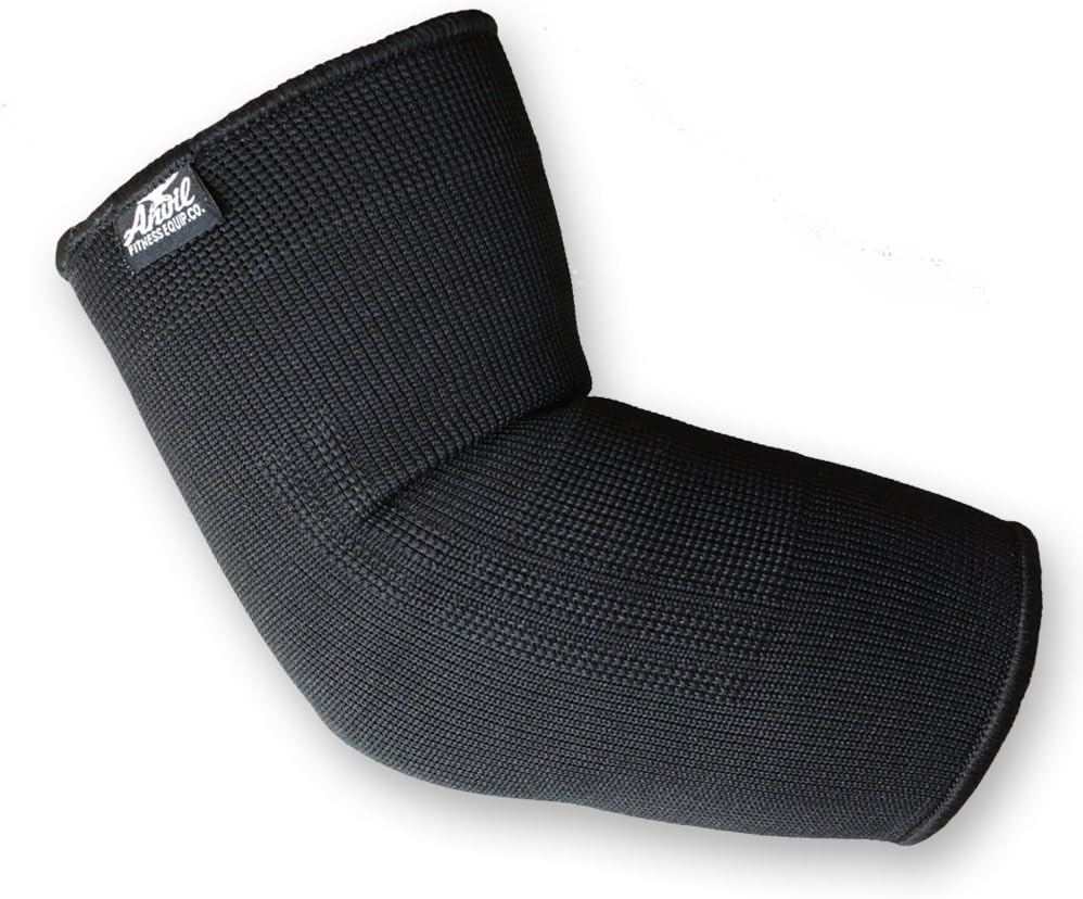 Anvil Fitness Classic Black Elbow Sleeve Provides Compression for Tennis & Golfer's Elbow, Workout Recovery, Tendonitis, Arthritis Pain, Support for Athletics, Weightlifting, Basketball, Baseball