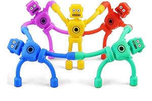 CHESLICR Christmas Stocking Stuffers Gift for Grandkids Toddlers Boys Magnetic Robot Men Travel Toys 5PC Airplane Road Trip Car Travel Activities Essential Cool Magnet Fidgets for Boy 3 4 5 6 7 8 Year Old