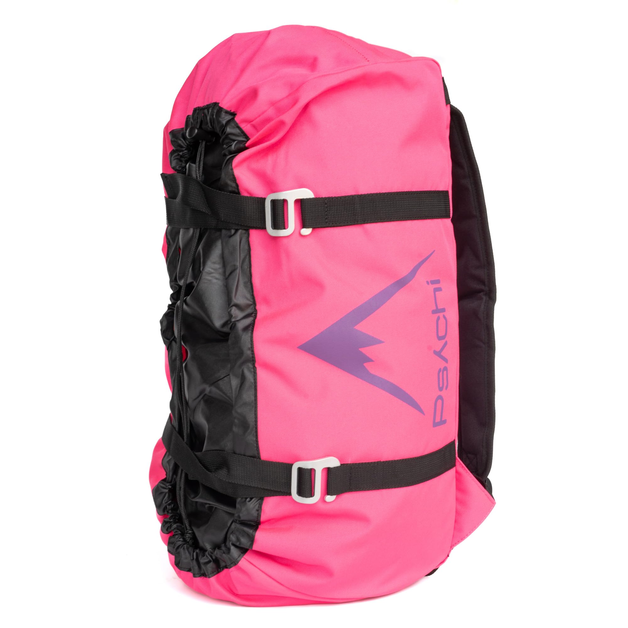 Psychi Rock Climbing Rope Bag with Ground Sheet Buckles and Carry Straps (Pink)