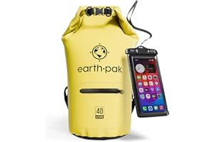Earth Pak Waterproof Dry Bag with Zippered Pocket - Waterproof Dry Bag Backpack Keeps Gear Dry for Boating, Camping, Fishing,