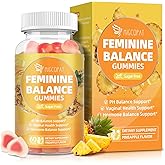 Migcopat Premium Feminine Balance Gummies, Women’s Health Probiotics - 100 Billion CFU Probiotics - Immune Support, Gut Health, Hormone Balance, PH Balance Vitality, Pineapple Flavor, 60 Count