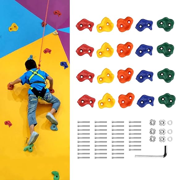 DOIT 25 Rock Climbing Holds for Kids & Adults, Climbing Wall Grip Kits