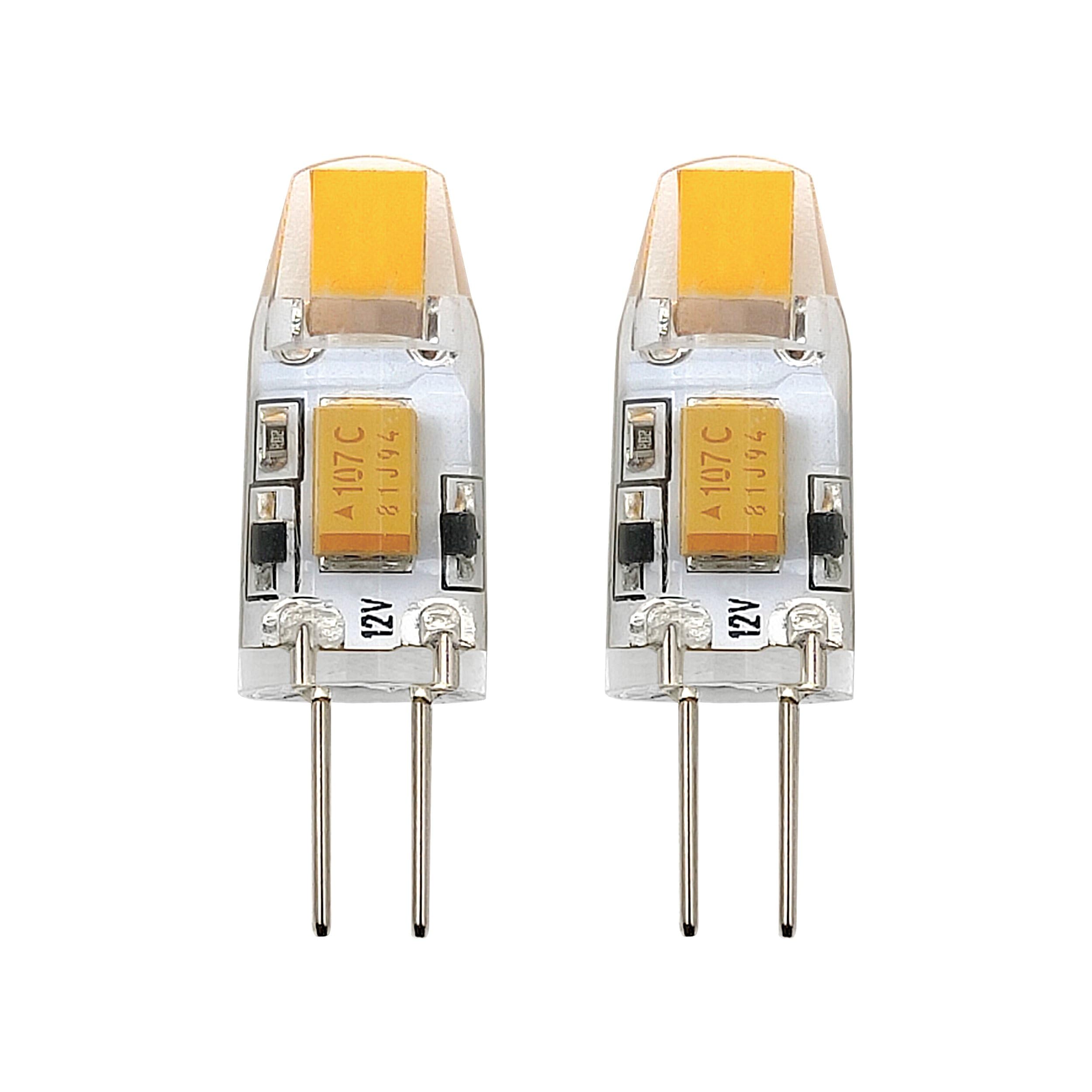 EGLO Set of 2 dimmable G4 LED bi-pin light bulbs, 2-pin push-fit lamps, 1.2 watts each (equivalent to 11 watt), 12v, 100 lumen, warm white glow, 2700 Kelvin, Ø 0.4" — image 1