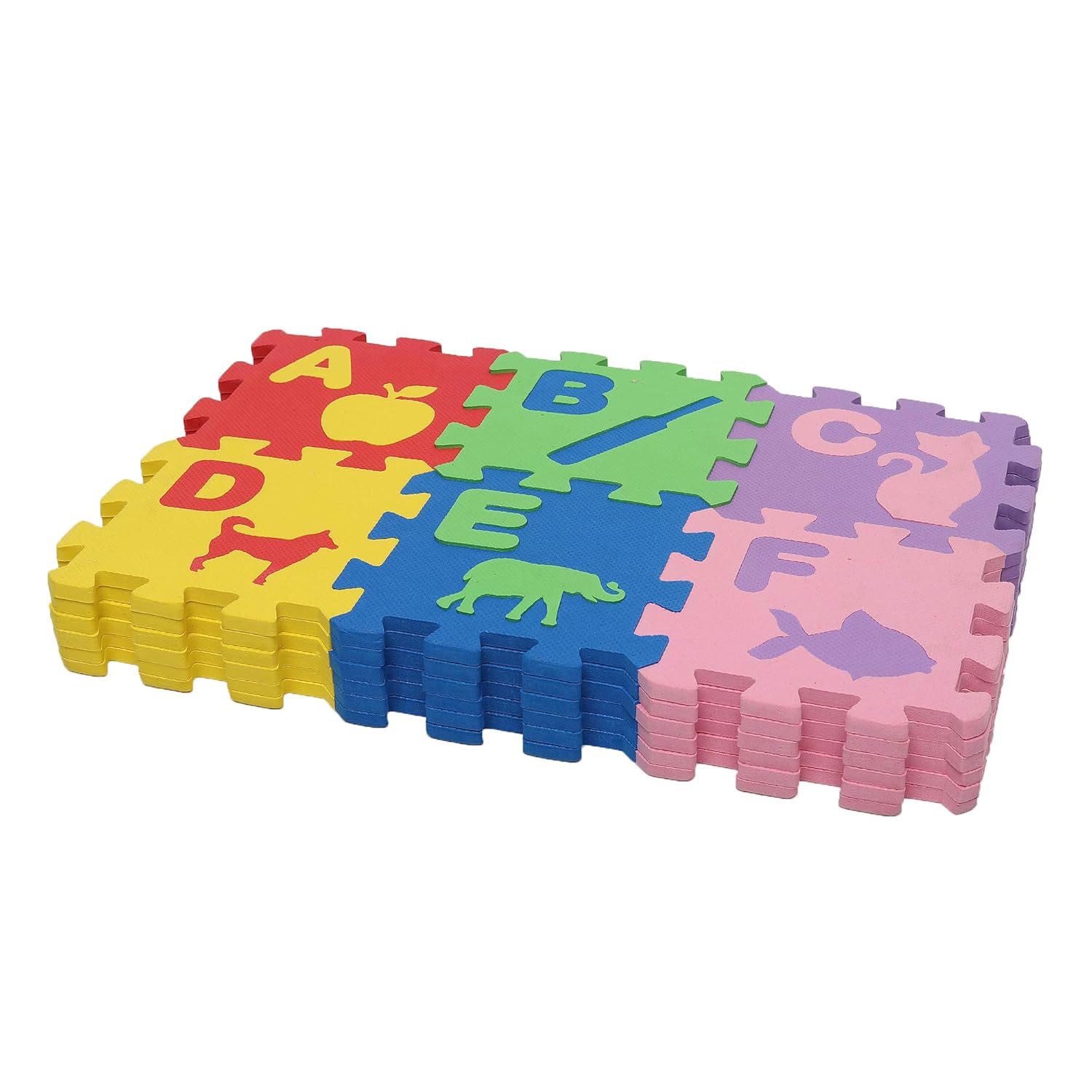 Voila 36 pcs Alphabet Mini Puzzle Foam Mat for Kids, Interlocking