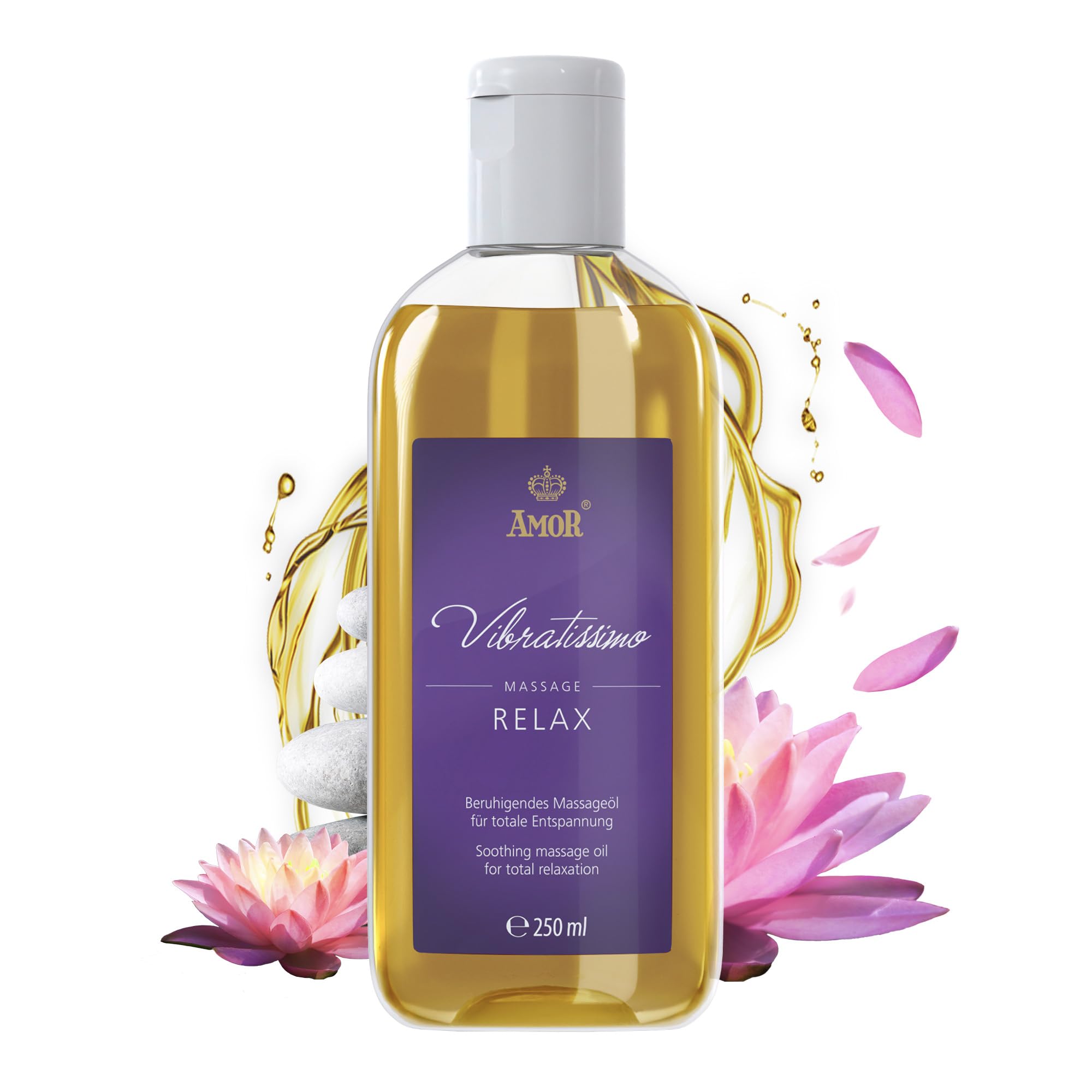 Vibratissimo “Relax” Soothing Massage Oil for Relaxation, Erotic Love Oil 250 ml