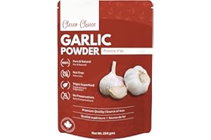 Clever-Choice Garlic Powder 250 gms | Canadian Owned & Family Operated | Resealable Pouch of Ground Garlic Powder | Vegan, Gl