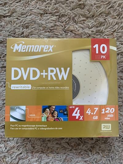 Memorex DVD-RW Discs 10 Pack 4.7GB 120 Min Video Recordable Media