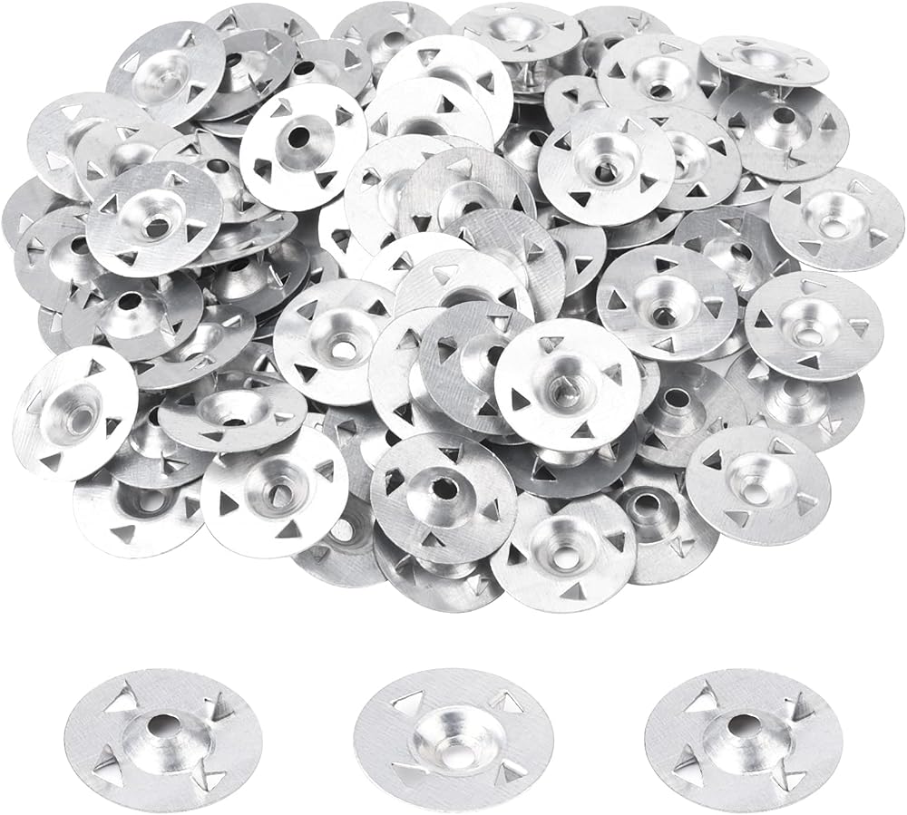 Fuyamp 200Pcs Easy Fix Washers 28mm 4-Claw Nail Gaskets Gypsum Board