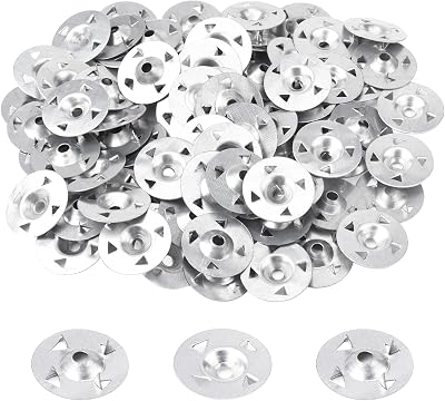 Fuyamp 200Pcs Easy Fix Washers 28mm 4-Claw Nail Gaskets Gypsum Board