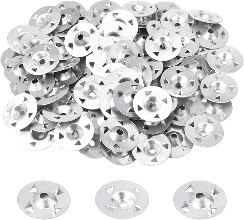 Fuyamp 200Pcs Easy Fix Washers 28mm 4-Claw Nail Gaskets Gypsum Board