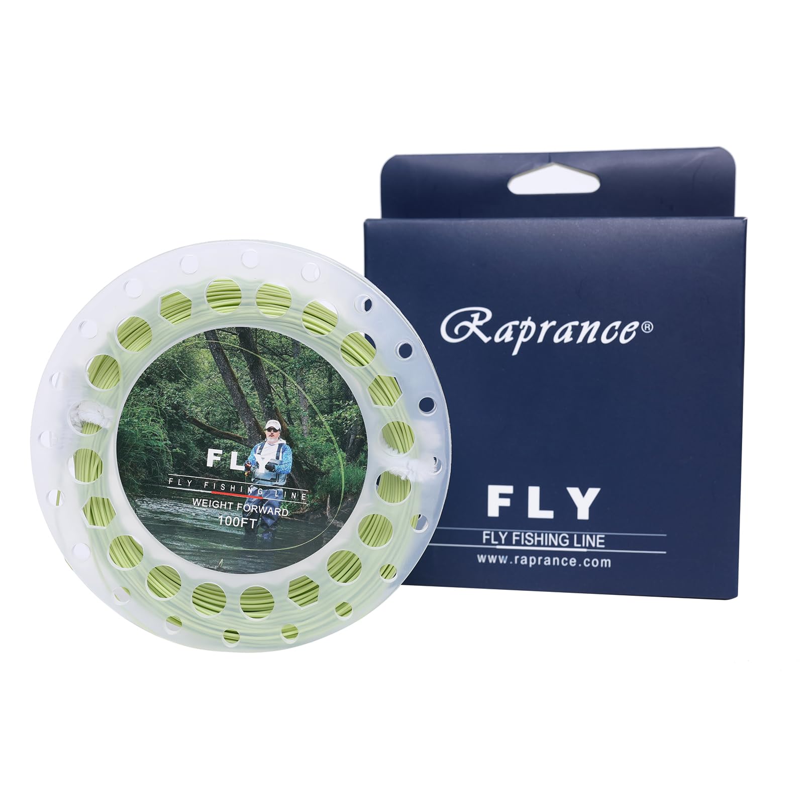 Floating Fly Fishing Line with 2 Welded Loops, Weight Forward Floating Fly Line, 100FT，3F Freshwater Saltwater Fly Fishing Line(Moss Green)