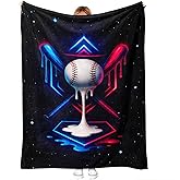 LuxeCove Neon Baseball Drip Blanket Gift for Boys, Kids, Teens & Fans – Street Style Throw for Bed, Couch & TV, Room Decor, Dorms and Fan Caves, Birthday Christmas Holiday, 50'' x 60''