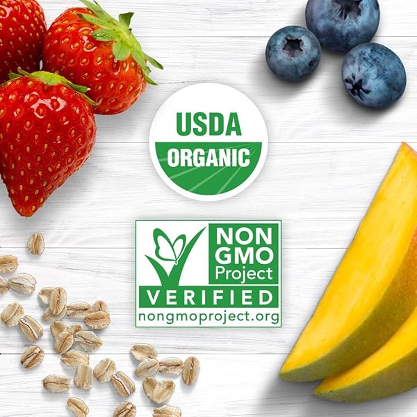 GERBER UP AGE ORGANIC GRAIN & GROW MORNING BOWL OATS BARLEY & RED QUINOA WITH BANANA & SUMMER BERRIES, 4.5 OZ