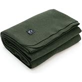 Arcturus Tahoe Wool Bed Blanket | Soft, Breathable Wool Blanket for Year-Round Comfort - King Size (90"x 108") | Thick &amp; Washable (Olive Green)