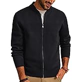 PJ PAUL JONES Mens Full Zip Cardigan Sweater Stand Collar Regular Fit Knit Sweaters