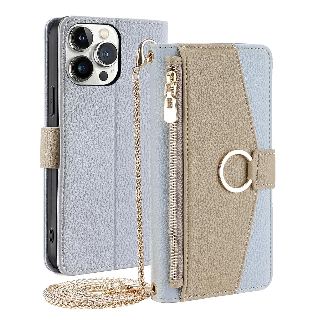 CasurvivePro Magnetic Handbag PU Leather Shock Absorbing Flip Cover Fits iPhone 16 Pro Max Phone Model, Multifunctional Use: Wallet, Phone Holder, Etc-Blue