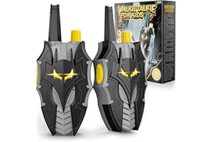 DEOZHANG Bat Walkie Talkies for Kids with Flashing Eye Lights, Stealth Spaceship & Winged Dart Design, 2 Pack 2 Way Radio 3-12 Year Old Boy Toys, Outdoor Hiking Toys for Kid 3-5 4-6 6-8 8-10 Boys Birthday Gift