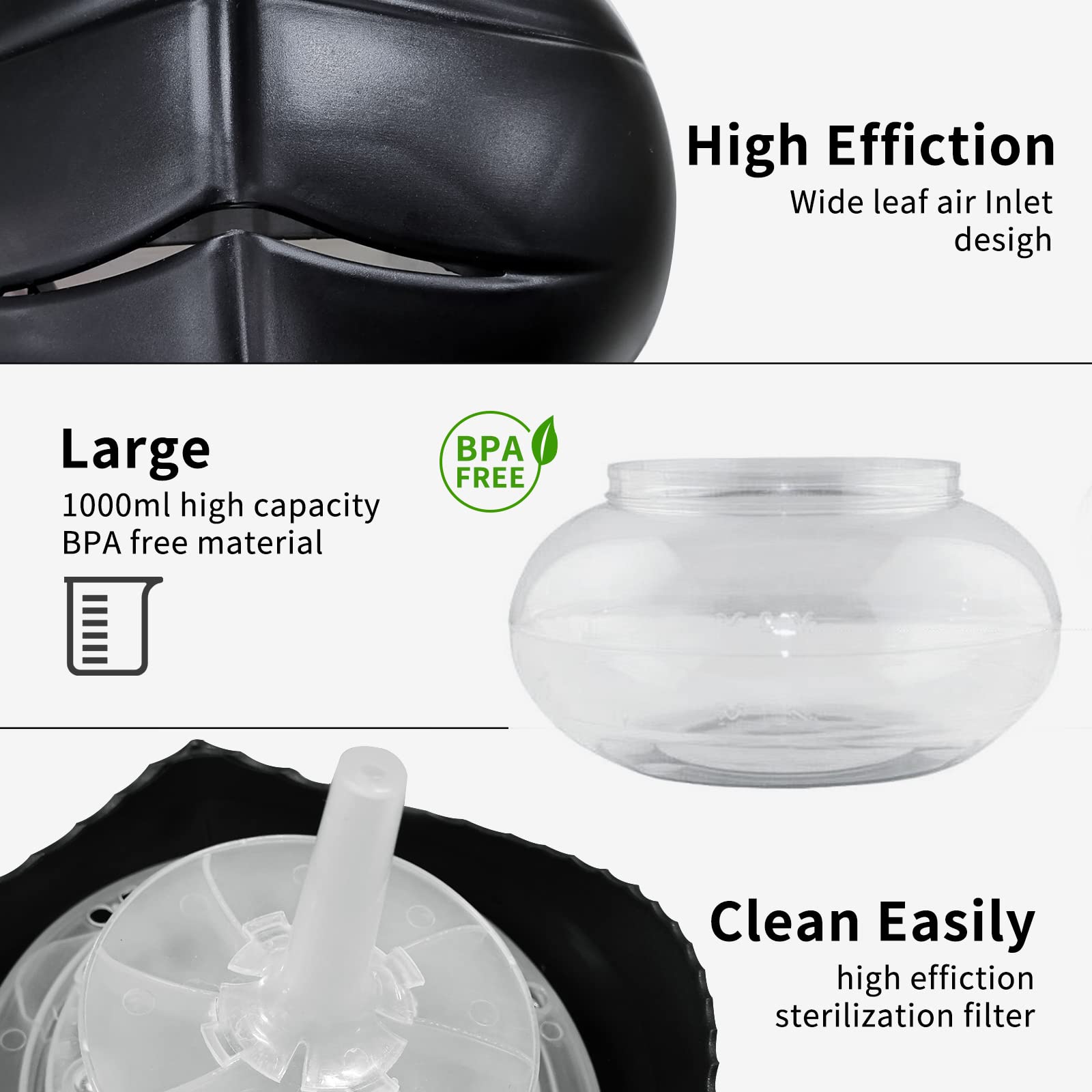 ap airpleasure Water-Based Purifier Air Washer, Air Revitalizer & Freshener, Air Fresher with 7 LED Color Changing Light for Rooms (Black)