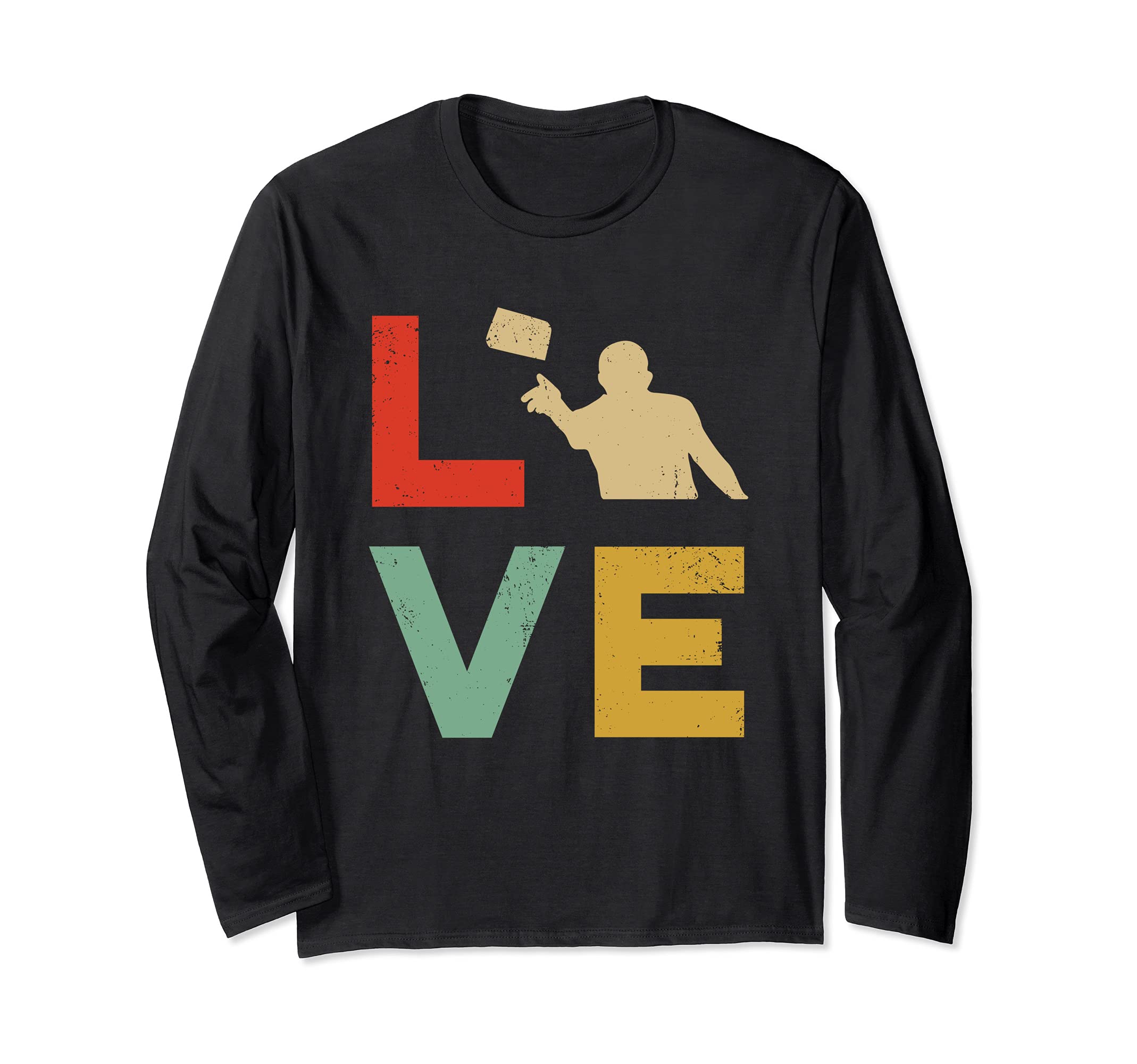Love Cornhole Vintage Retro Style Team Tournament Long Sleeve T-Shirt