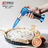 JETPRO Butane Torch Kitchen Torch Lighter Adjustable Flame Safety Lock Blue view 2