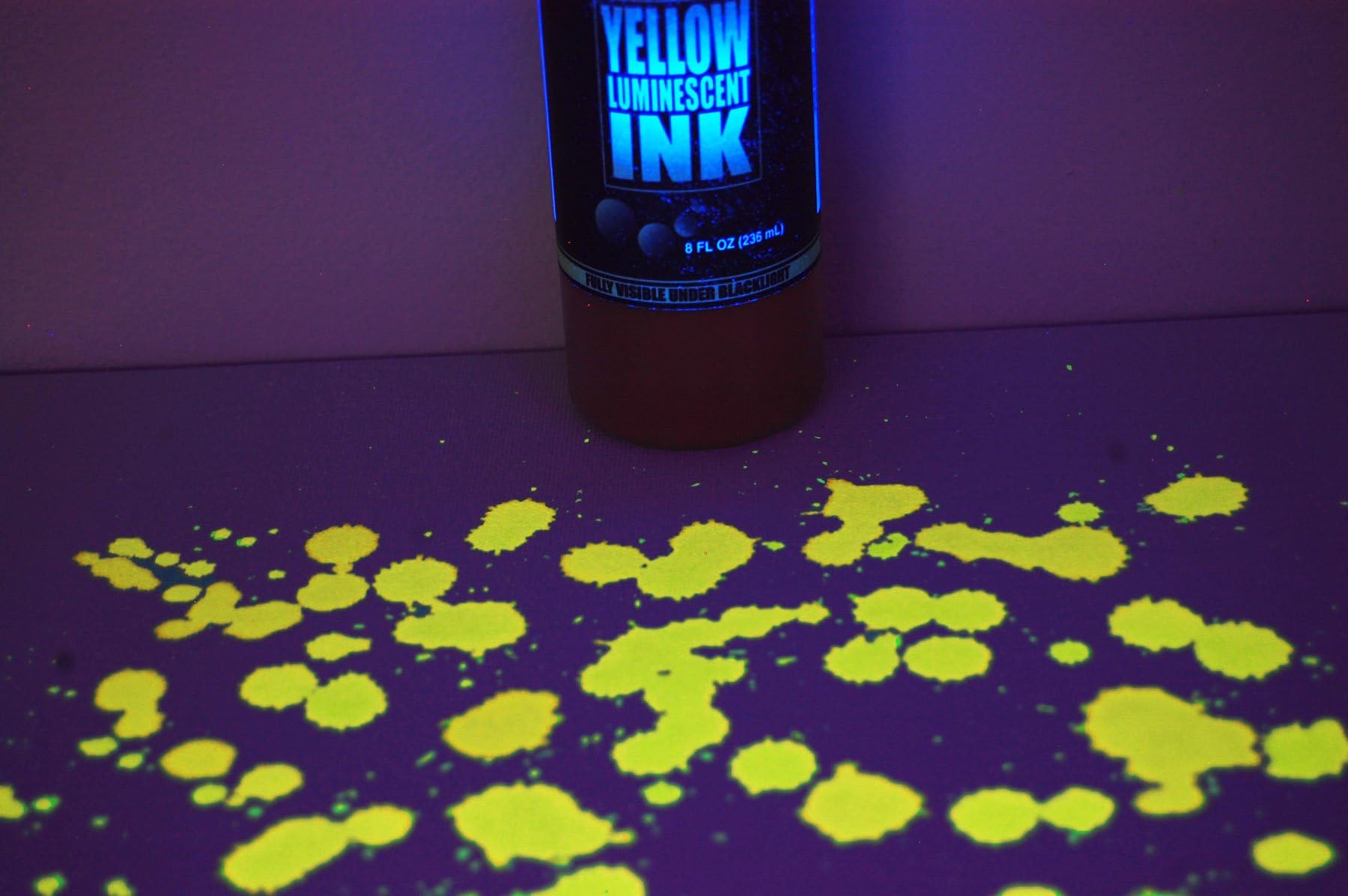 Opticz Daytime Visible Luminescent UV Blacklight Reactive Marking Ink (UV Yellow, 8 Ounce)