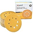 Aiyard 5-Inch 8-Hole Hook and Loop Sanding Discs 120-Grit Random Orbit Sandpaper, 50-Pack